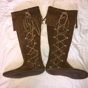Minnetonka Tall Lace Boots